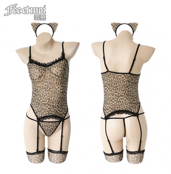 FEE ET MOI Leopard Garter Set (Leopard Print)